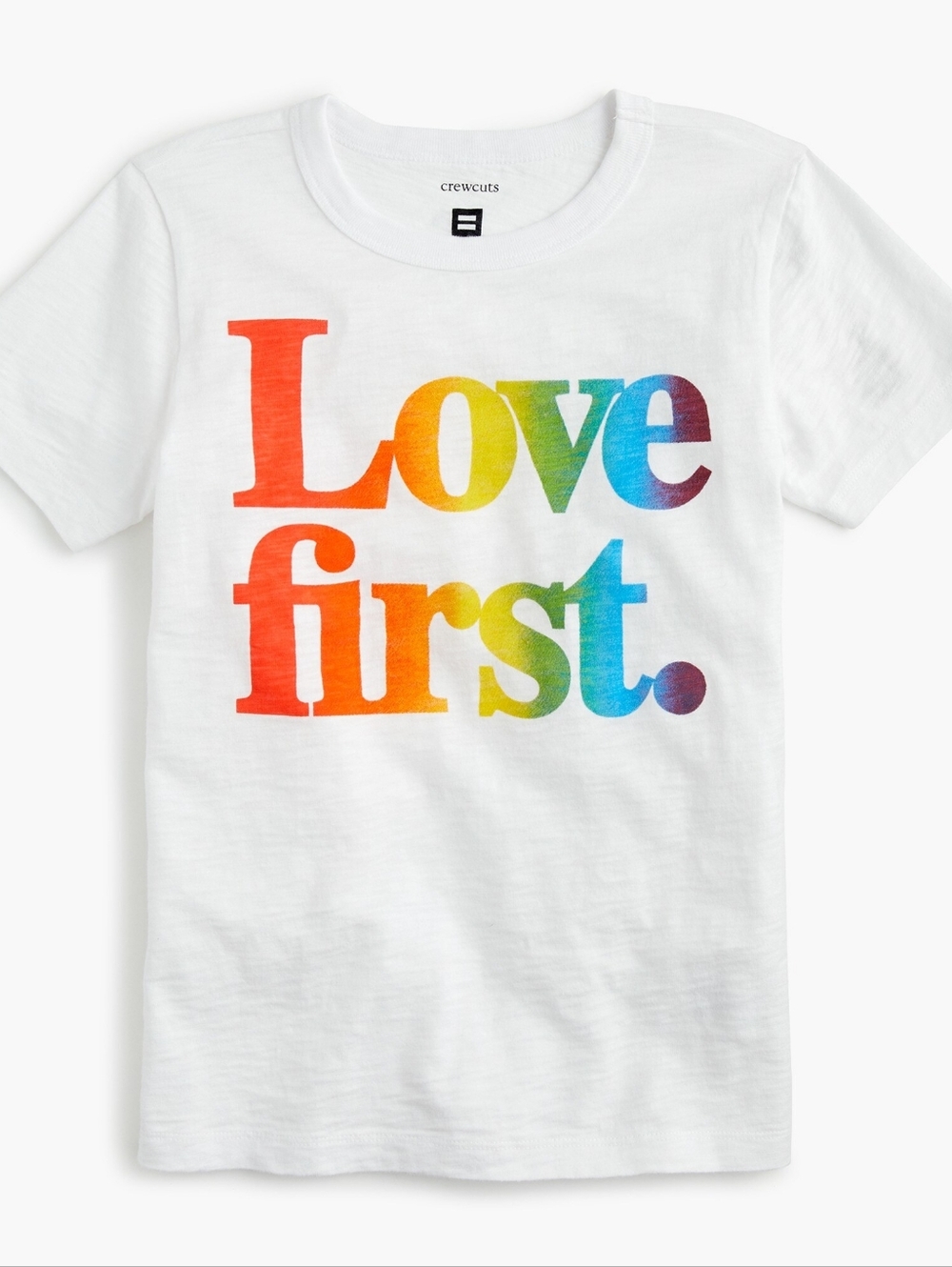 Crewcuts White Graphic Tee with Human Rights Logo